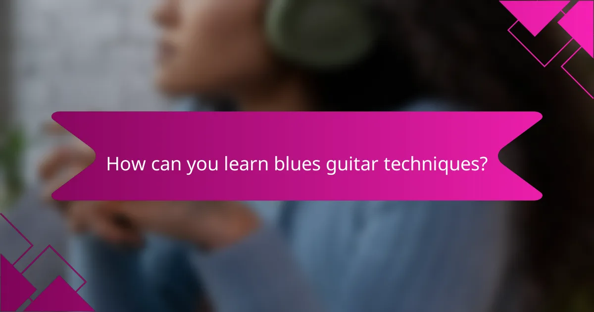 How can you learn blues guitar techniques?