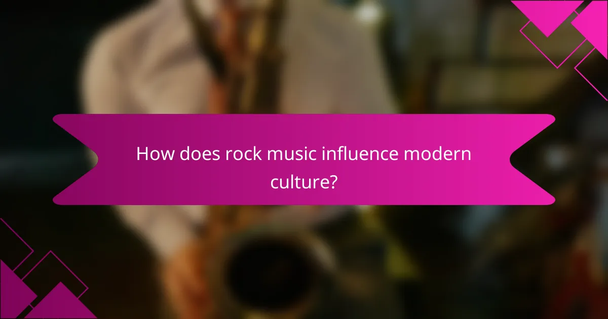 How does rock music influence modern culture?