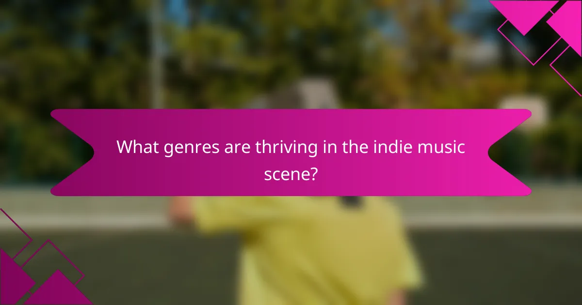 What genres are thriving in the indie music scene?